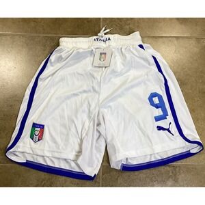 NWT Puma Italy National Team Shorts Men's Size S White #9 Football Soccer